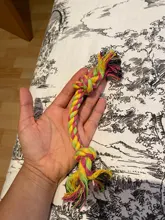 1pc Pet Dog Toy Rope Double Knot Cotton Braided Dog Rope Toy Puppy Chew Toy Cleaning