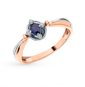

Gold ring with diamonds sunlight sample 585