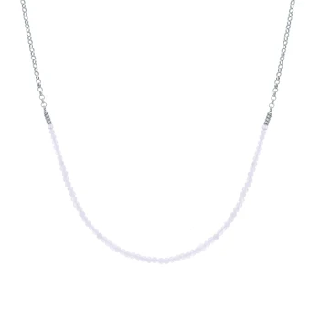 

Silver necklace with lunar stones sunlight sample 925