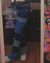 Liooil-pantalones vaqueros acampanados con cintura alta, ropa de calle con bolsillos, Sexy