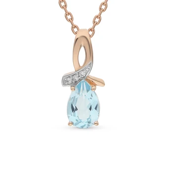 

Gold pendant with Topaz and cubic zirconia sunlight sample 585 test