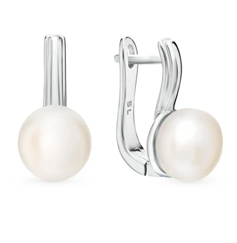 

Silver earrings with pearls sunlight sample 925