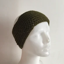 Папули Ручной Вязки Зимняя лента зеленая