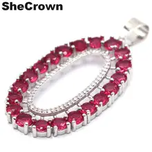 45x23 мм Красивая Розовая Малина родолит гранат подарок для девочек серебряный кулон