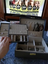 Caja de almacenamiento de joyas de cuero PU, embalaje multifunción portátil de estilo europeo con cajón, regalo de invierno