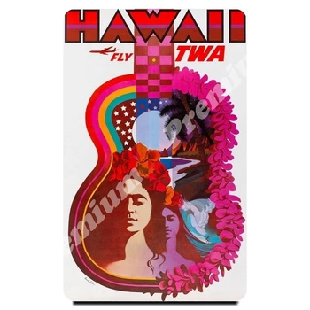 

Hawaii souvenir magnet vintage poster