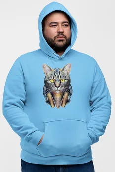 

Angemiel Wear Headset Cat Blue Men 'S Hooded Sweatshirt