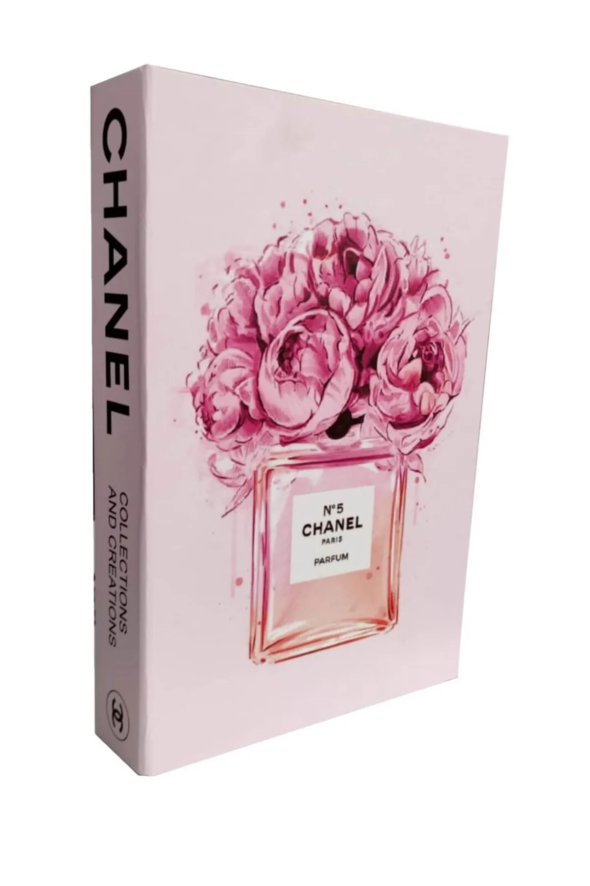 rapport uregelmæssig kandidatskole Home Decor Detachable Chanel Pink Flower Book Storage Box Fake Fashion  Study Room Accessory Christmas Coffee Shop