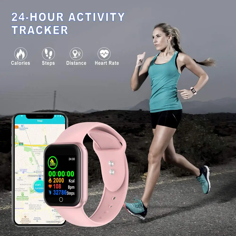 Смарт часы RUNDOING NY07 с Bluetooth фитнес трекер пульсометром и артериальным давлением