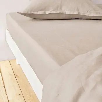 

Fitted Sheet 140x190 cm linen mixed-Beige