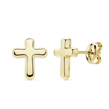 

Earrings 18k gold cross motif 9mm. Lisa [AB8923]