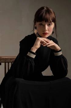 

Turtleneck Chiffon Dress