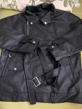 Women's Wild-Jacket Turn-Down-Collar Spring Zipper Black Fashion EAM High-Quality Loose