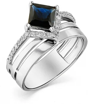 

Master brilliant ring with sapphire and white gold diamonds