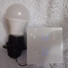 Wall-Lamp Light-Switch Glass-Panel Crystal 1gang Single-Control UBARO White Standard
