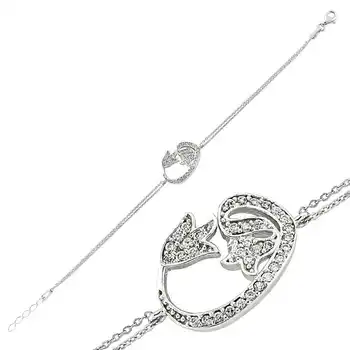 

Merve Silver Tulip Vav Womens Bracelet