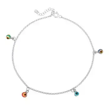 

KUTAYDAN 925 Sterling Silver Color Evil Eye Bangle