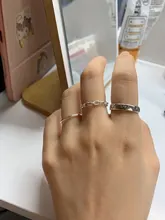 XIYANIKE-Anillo de plata de primera ley con cadena fina para mujer, sortija, plata esterlina 925, estilo coreano, ancho, hecho a mano