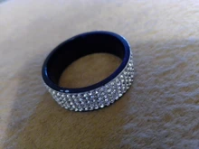 High Quality Punk Rock Stainless Steel Black Ring Men Blue Red Green Crystal Ring For