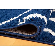 Je Veux домашний марокканский ворсистый мягкий, геометрический Коврик темно-Blue-White-60x90