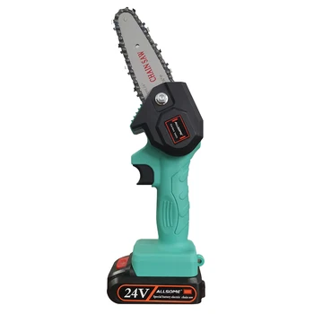 

ALLSOME 24V Portable Electric Cordless Chainsaw Hand Held Pruning Reciprocating Recip Sabre Saw 4 Inch Mini Electric Chainsaw