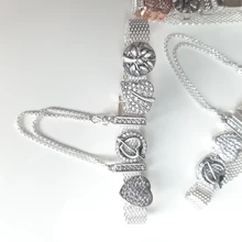 Pulseras clásicas de Plata de Ley 925 para mujer, abalorios de 3mm, joyería artesanal, regalo, gran oferta, 9 estilos