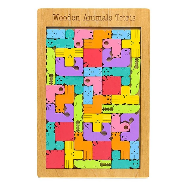 Tangram – Puzzle 3D en bois coloré style TETRIS pour enfant - Petits  Moussaillons