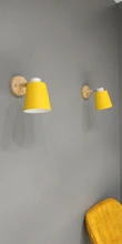 Wall-Lights Bedside Wooden Bedroom Nordic-Macaroon Modern Ce E27 for 6-Color Steering-Head