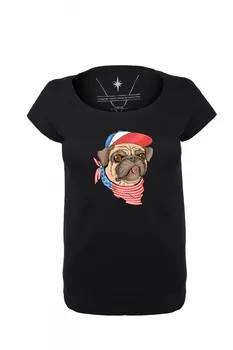 

Angemiel Wear American Dog Cotton Black Women 'S T-Shirt