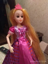 Muñecas de princesa Rapunzel para niños, conjunto para niñas, cuerpo móvil, belleza, largo y grueso pelo rubio, 30CM