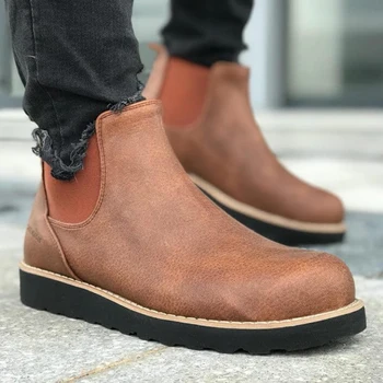 

Winter Snow Waterproof Leather Super Warm Outdoor Male Hiking Boots Work Shoes Breathable Safety Casual High Quality Military Ankle Boots Fashion Footwear Motorcycle Military Combat Boots Punk Boots CH045