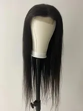 Shuangya-pelucas frontales de encaje liso para mujer, pelo peruano transparente con cierre de encaje Frontal, Remy