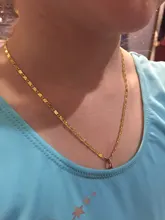 Cadena dorada de 16-30 pulgadas para hombre y mujer, collar bonito, joyería para fiesta de boda, regalo LN038