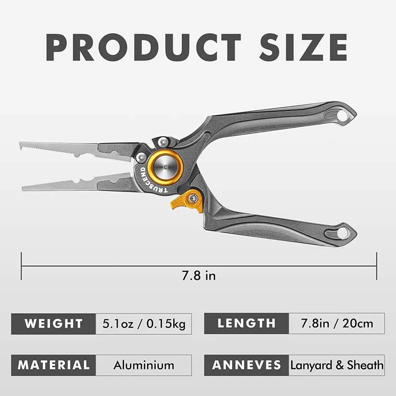 TRUSCEND Fishing Pliers Upgraded Muti-Function Fishing Gear Hook