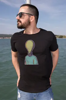 

Angemiel Wear Bulb-Head Character Cotton Black Male T-Shirt