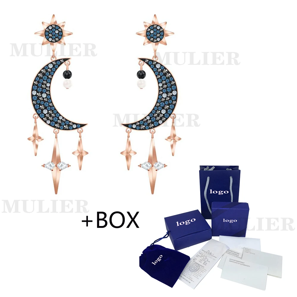 

SWA 2019 MULIER New SYMBOLIC Moon Star Pierced Earrings Send Girlfriend Gifts Fashion Romantic Jewelry Free Shipping 5489536