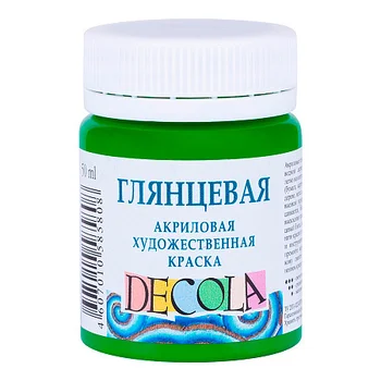 

Paint acrylic glossy DeCola green light jar 50 ml