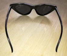Gafas de sol con forma de ojo de gato para mujer, anteojos de sol femeninos, de diseño de marca, con espejo negro, triangulares, con protección UV400