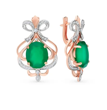 

Gold earrings with onyx and diamonds sunlight sample 585 test