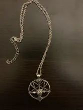 Collar de cadena con colgante de cabeza de cabra y calavera, joyería Vintage, pentagrama, hombre y mujer