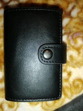 Bycobecy-tarjetero de aluminio con broche para hombre y mujer, funda de Metal RFID para tarjeta de identificación inteligente, Delgado, titular de la identificación, cuero PU