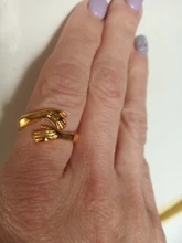 Anillo abierto de Color dorado redondo para mujer, anillo de joyería ajustable A942