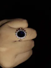 Anillo de princesa de circón azul transparente para mujer, joya de compromiso para fiesta, joyería exquisita, decoración para novia