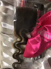 Destacar de la onda del cuerpo de mechones con cierre P4/27 Ombre 30 pulgadas de la onda del cuerpo 3 4 mechones con HD de cierre de encaje marrón extensiones de cabello humano mechones