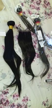 8-30 extensiones de cabello humano peruano liso, 3 mechones, no Remy, con cierre de encaje 4*4, mechones de tejido de doble trama con cierre