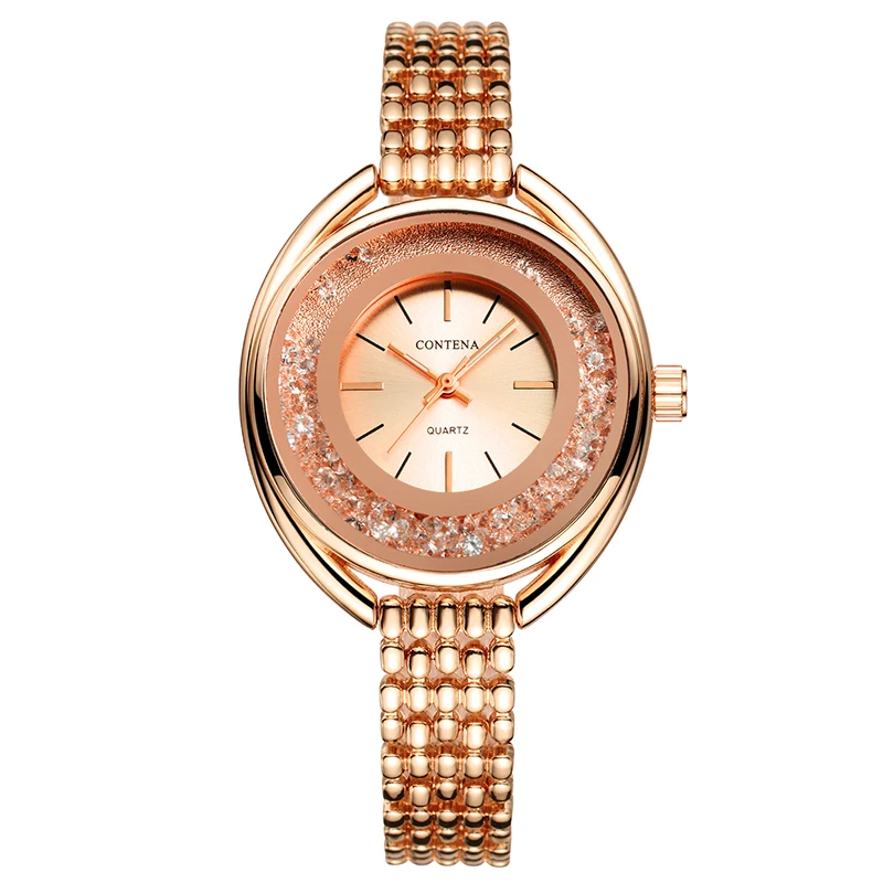 Contena Luxury Women Watches Rose Gold Ladies Bracelet Watches