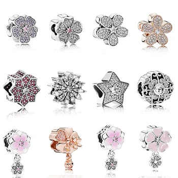 

New Character S925 Silver Sparkling Primrose Dazzling Daisy Wildflower Meadow Multi Style DIY Beads Original Accessories