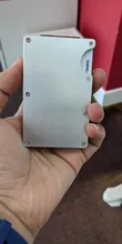 Soporte delgado de aluminio para tarjetas de identificación, Cartera de hombre con protección antirrobo RFID, para verano