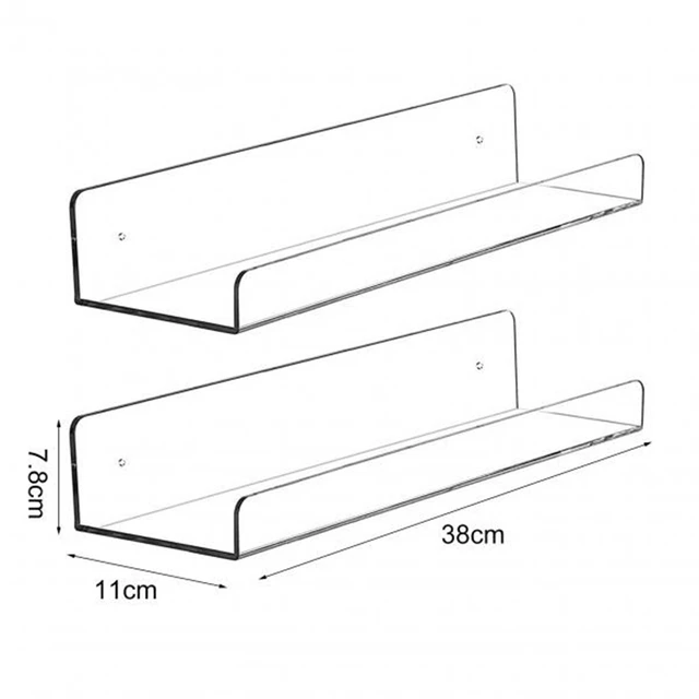 Wall Shelves Small Adhesive Floating Shelves Acrylic Hanging Shelves  Display Ledges with 2 Types of Installation - AliExpress