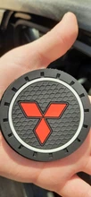 Alfombrilla de ranura para tazas de agua, emblema para posavasos de coche, antideslizante, para Mitsubishi Lancer 10 EX Outlander ASX L200, diseño de coche de competición, 1/2 Uds.